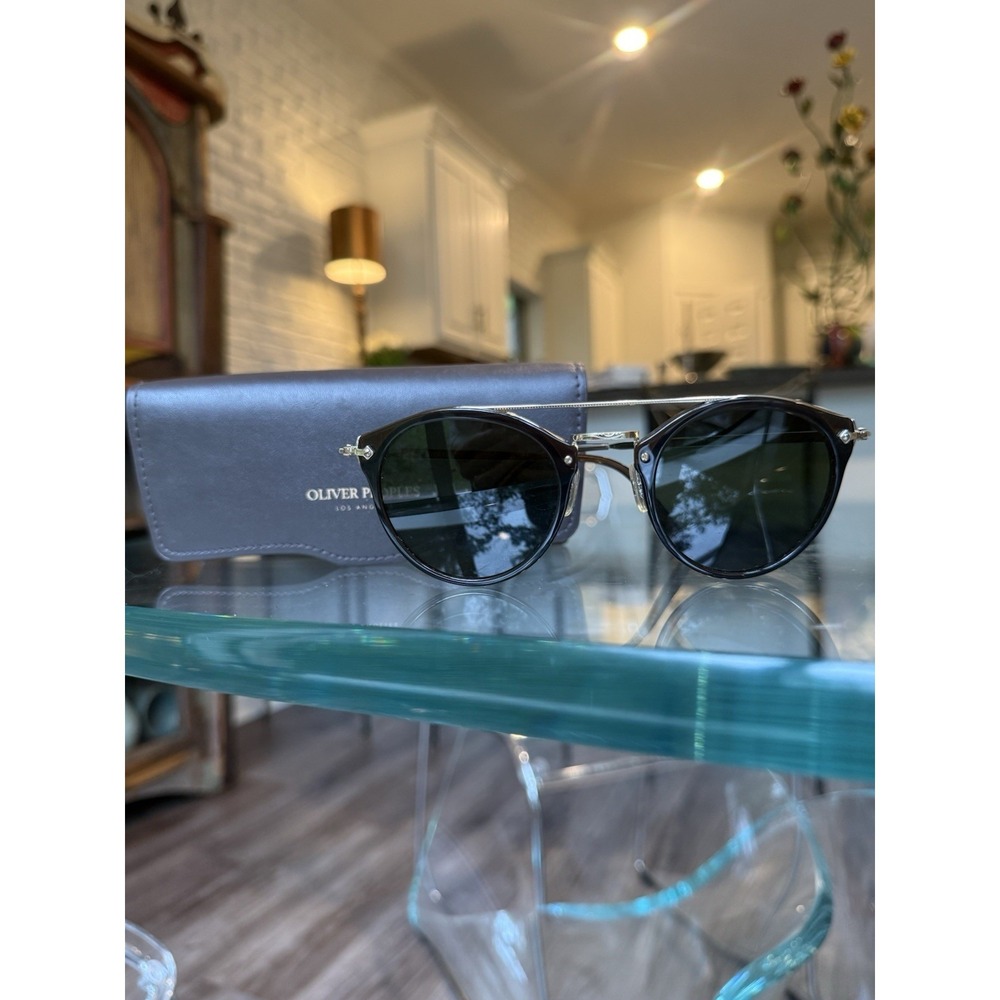 Oliver Peoples 5349S Remick 162571 Black Espresso Gold Green Unisex Sunglasses